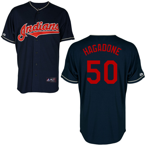 Nick Hagadone #50 mlb Jersey-Cleveland Indians Women's Authentic Alternate Navy Cool Base Baseball Jersey